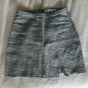 Reformation Baker Linen White Plaid Mini Skirt Size 4